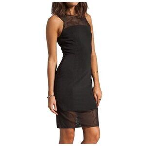 Jay Godfrey Black Mesh Detail Sheath Dress Size 4